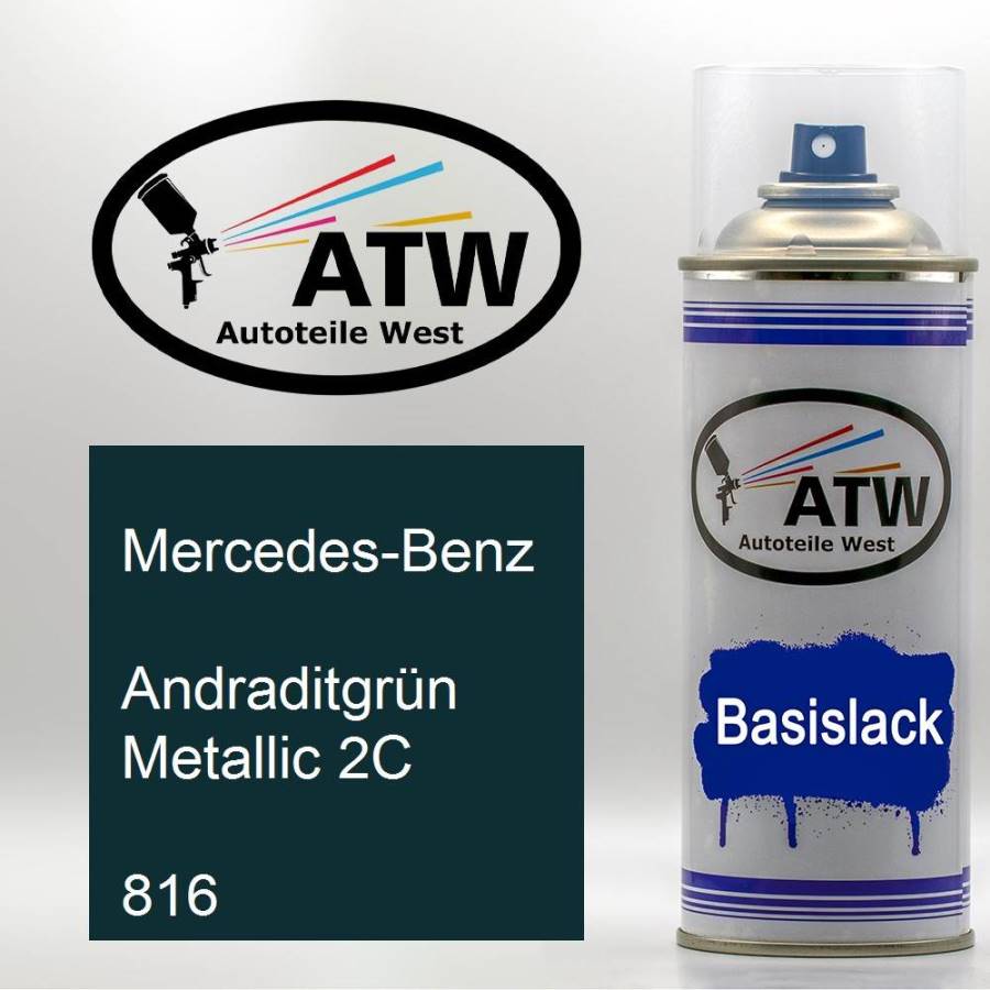 Mercedes-Benz, Andraditgrün Metallic 2C, 816: 400ml Sprühdose, von ATW Autoteile West.